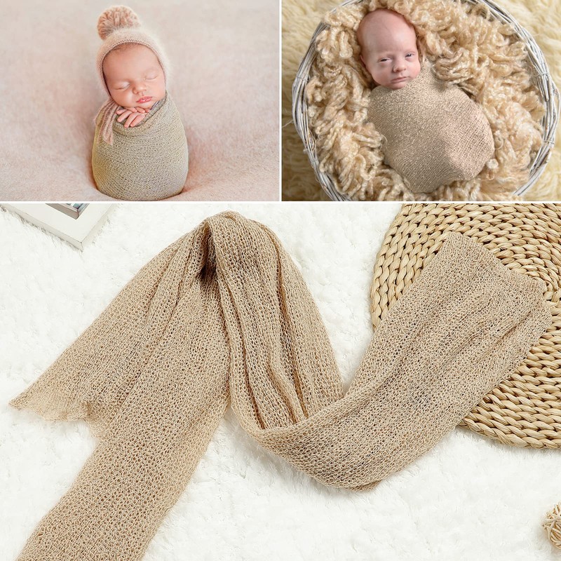 ROSENICE Newborn Baby Stretch Wrap (Beige)