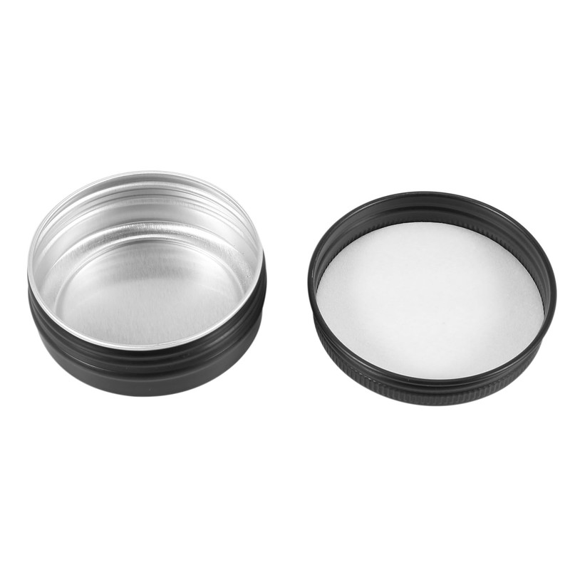 72Pcs 1Oz Black Aluminum Tin Jars Round Screw Lid Containers