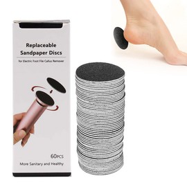 60 Discos de Papel de Lija de Repuesto, Discos de Lija en Grano 80, Grano 180, Accesorios de Cuidado de Los Pies para Lima Eléctrica de Pies Muertos,Replacement Herramienta para Eliminar Callos de Piel Dura, Negro