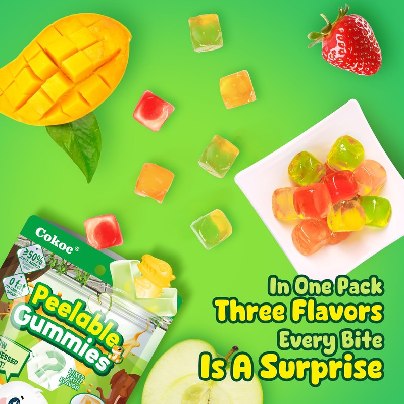 COKOC Peelable Gummy Mystery Cube– 3D Peeling Gummies Candy Individual