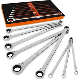 HORUSDY Extra Long Ratcheting Wrench Set, 8-22MM Double Box End, 9-Piece Metric CR-V Steel, with EVA Foam Tool Organizer