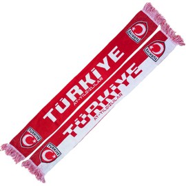 Generisch Turkey Scarf Turkey Knitted Scarf European Championship Football Scarf Cult Scarf Souvenir Scarf, Red, black, white