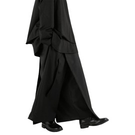 AITFINEISM Men's Casual Skirt Pants Loose Wide Leg Harem Pant Japanese Harajuku Kimono Trousers (Large, Black 3)