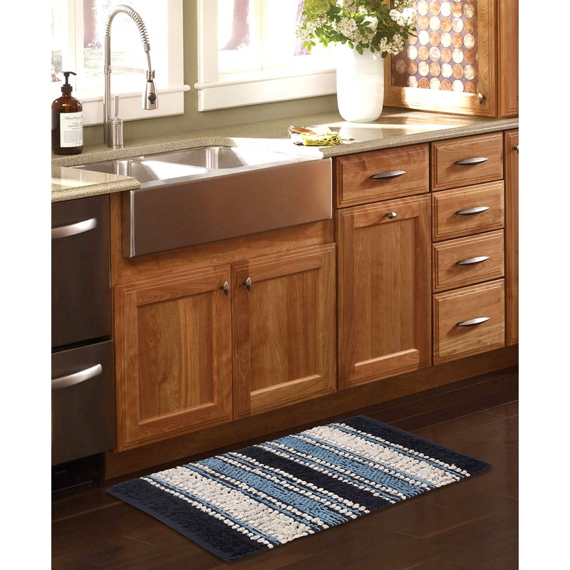 Chenille Bath Mat Rug 20x32-100% Cotton Soft Absorbent and Machine