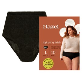 Hazel Disposable Women’s Underwear, High-Waist Pull-Ups for Postpartum & Incontinence, Large, Ultra-Thin, 10-Count (1-Pack)