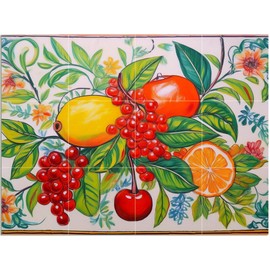 Tile Mural Fruit Bouquet Pattern A946 Kitchen Bathroom Shower Wall Backsplash Splashback 4x3 4.25" Ceramic, Glossy