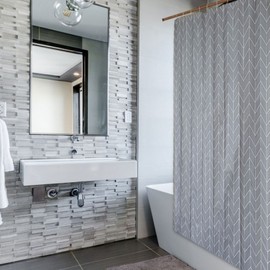Herringbone Check Shower Curtain Small