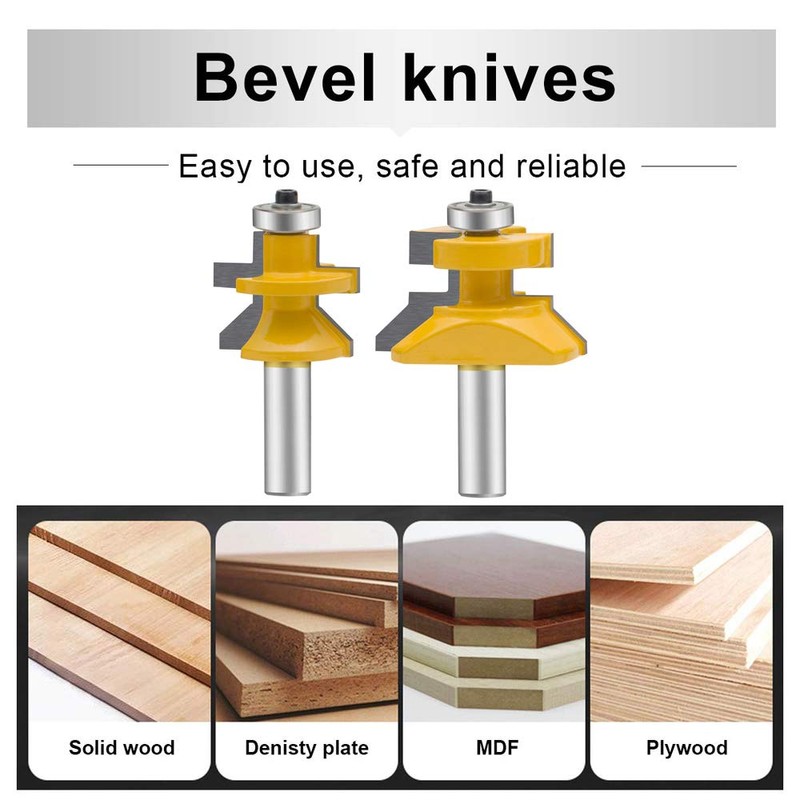 OLETBE Router Bit Set 1/2 Inch Shank 2 PCS Tongue