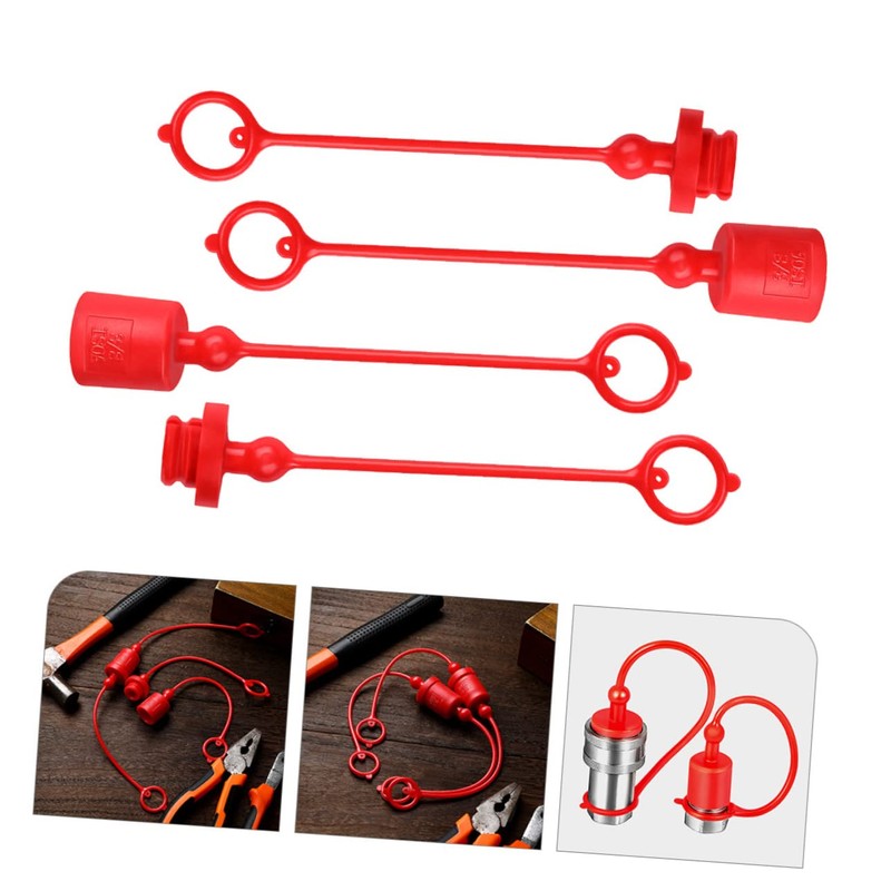 ULTECHNOVO 2 Sets Hydraulic Quick Coupler Dust Caps 1/4 Inch