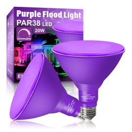 LOXYEE PAR38 Flood Purple Light Bulbs,2 Pack Dimmable,E26 Base Purple Flood Light Outoor(20W Replace to 200W),Halloween Light Bulb for Outside,Christmas,Holiday Lighting