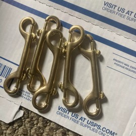 5 Solid Brass Double Ended Bolt Snap Hook Key Holder Key Chain