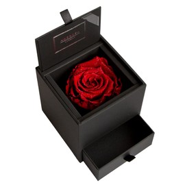 AMOROSA AM90DW-30 Preserved Flower, Diamond Rose Box 90, Drop Type, Bright Red, Ring, Case, Flower, Birthday, Anniversary, Proposal, Retirement