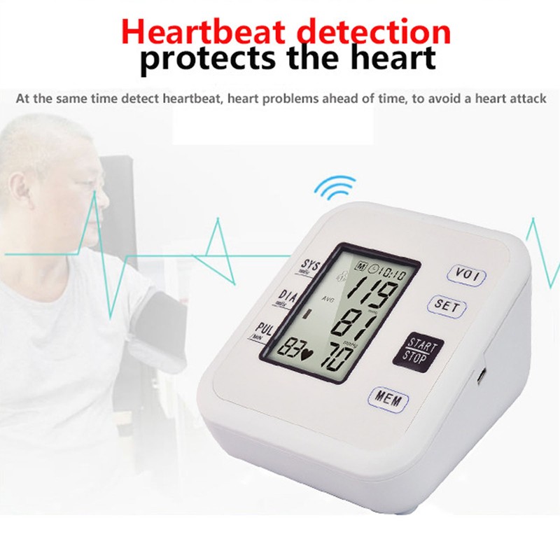 Blood Pressure Machine Large Display Voice Announcement Irregular Heartbeat Detection