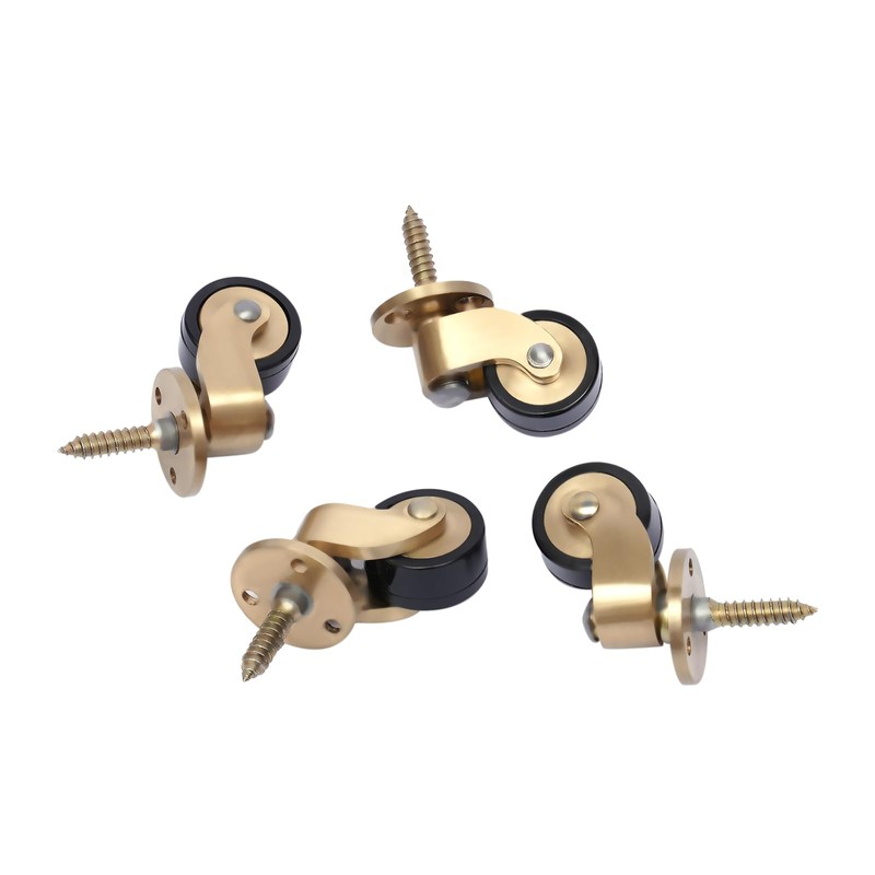 4 Pack Brass Swivel Caster Wheels-Loading 265lbs, 360 Degrees Universal