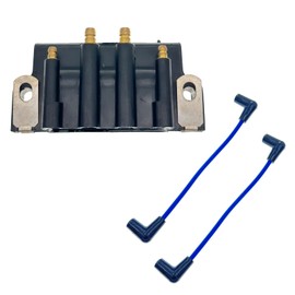 IGCLINIC Bobina de encendido de cable de doble enchufe compatible con motores Johnson & Evinrude de 2 hp – 175 hp con 2 cables de bujía marina de 6 pulgadas, sustituye a 583740 18-5170