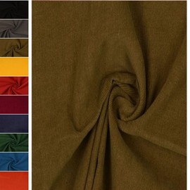 STOFFBOOK Cotton Fine Corduroy SOPO Corduroy Fabrics, E306 (Brown)