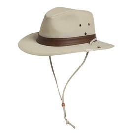 Comhats UPF 50 Cotton Safari Fedora Aussie Hat Men, Womens UV Protection Sun Hat for Fishing Hiking Walking, Summer Bush Hat, Wide Brim Travel Adventurer Hat, Beige White XXL