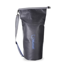 Mustad Dry Bag, Water-Resistant 500-Denier Tarpaulin, Shoulder Strap, and Roll Top Closure, Grey/Blue