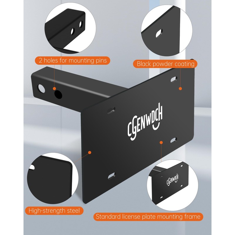 31002 Trailer Hitch License Plate Holder Bracket, Metal Universal License