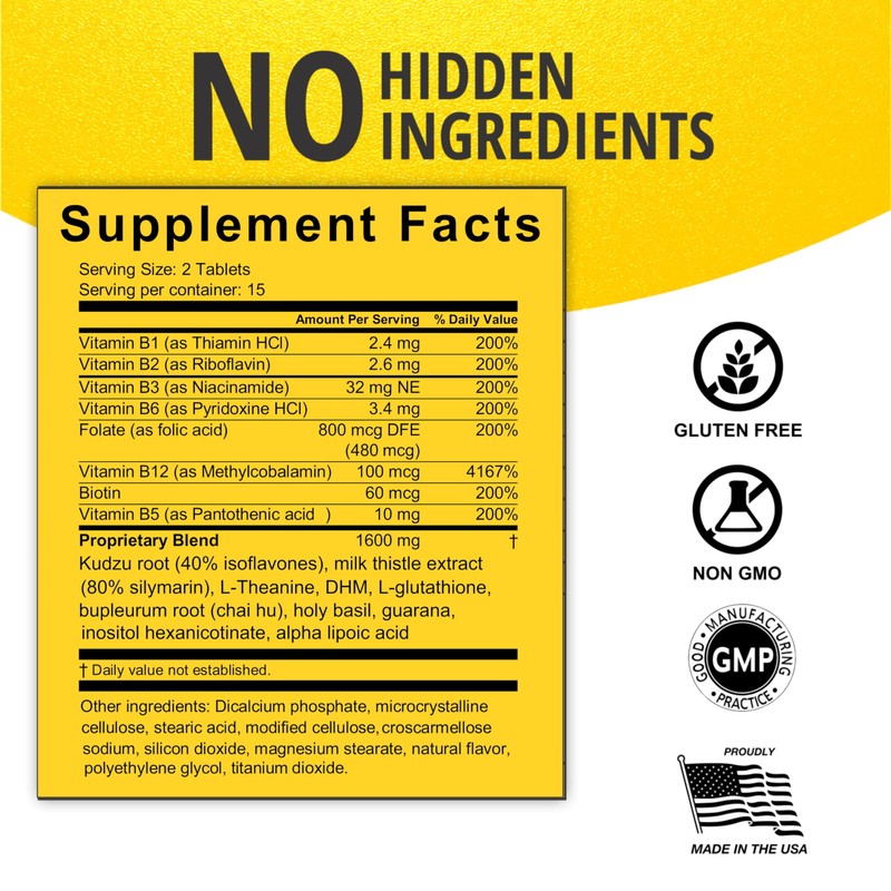 Anti Drink Support Supplement-15+Key Ingredients for Craving Support,Liver Health,Kudzu, Milk