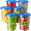 BiuLeon 6 Pack-34oz Freezer Storage Containers, Plastic Food Storage Containers
