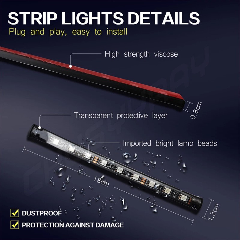 CUSYYRAY RGB LED Car Neon Light Chassis Atmosphere Lamp Kit