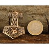 Large Thor's hammer Pendant from Bronze with Cotton ribbon
