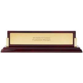 Things Remembered Engraved Gloss Mahogany and Gold Name Plate (Free Customization)