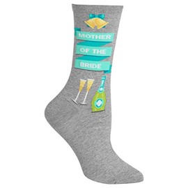 Hot Sox Women's Wedding Bliss Novelty Fashion Casual, Mother of The Bride (Grey Heather), Shoe Size: 4-10 (Sock Size: 9-11)