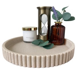 OAKOA Decorative Tray for Decor - Coffee Table Tray for Living Room - Round Tray for Home Decor - Coffee Table Decor Centerpiece - Modern Minimalist Centerpiece