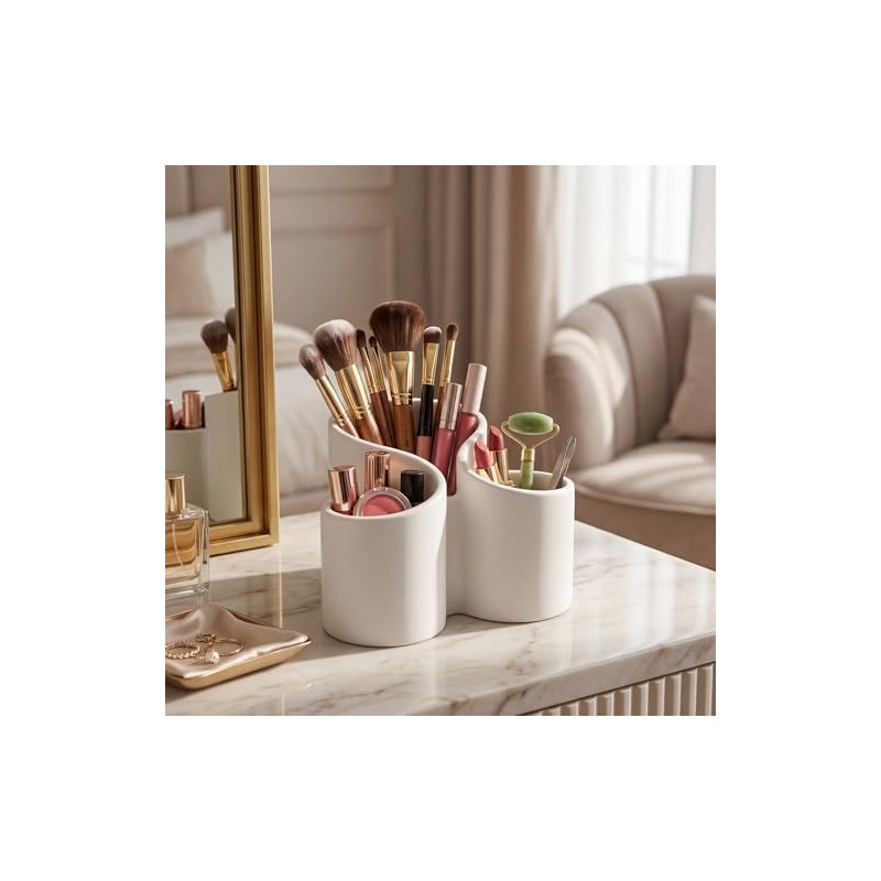 Handcrafted Makeup Organiser & Brush Holder for Vanity
