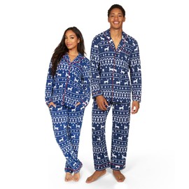 Tipsy Elves Men's Blue Reindeer Pajama Set Size Large
