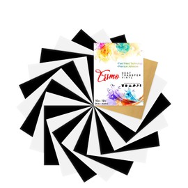 20Pcs Black & White Heat Transfer Vinyl 12" x 10" Sheets T-Shirt HTV Bundle Pack Best HTV for Silhouette Cameo and Cricut - Teflon Included