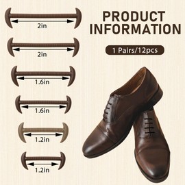 Wavwavw 1 Pairs No Tie Elastic Shoe Laces for Men Silicone Shoelaces Anchor Tieless Dress Shoe for Adult (Coffee)