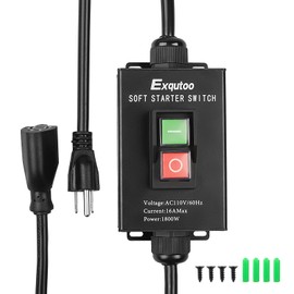 1Pack Black Soft Starter Switch Heavy Duty General Purpose Electric Tool AC110V 16A Max.1800W 60Hz