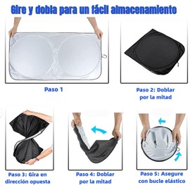 ELECTRIC CHOICE Parasoles de Coche 6pcs, Parasol para Auto Plegable, Protector de Coche Anti-UV y contra Calor, Sol Automovil Plegable con Bolsa de Almacenaje, Parasol Reflectante para Parabrisas