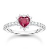 THOMAS SABO Romance TR2484-0131-10 Women's Heart Ring Red Silver, Sterling