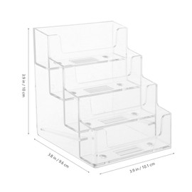 LALAFINA Acrylic Business Card Holder for Desk 4 Tier Business Card Stand Business Card Display Holder Clear Plastic Name Card Holder for Exhibition Office Cards Storage Box