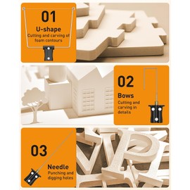 Upgraded Portable Cordless Hot Wire Foam Cutter Pen, 6 in 1 Styrofoam Cutter, LED Light, 32.8ft Replacement Hot Wire, USB-C Charging, Foam Cutter Tool for Small Project, Styrofoam Carving, Crafting