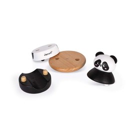 Janod - Standing panda made of solid wood - toddler toy handling and insertion - water-based paint - from 1 year, J08188