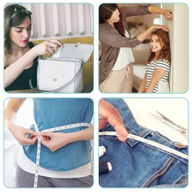 6 Pcs Tailors Tape Teasure Body Measure Keyring, 2m Retractable Measuring for Body Measurements, Soft Fabric Measure Sewing Cloth Tailor Measure Soft Measuring Tape
