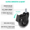 Hirate 3" Caster with 3/8"-16UNC Threaded Stem(2 Casters with Brake