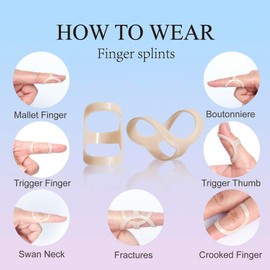 UAKIKAU Oval Finger Splint 6 pcs, Finger Splints for Arthritis, Mallet Finger, Trigger Finger Splint, hypermobility(EDS) finger For Thumb/Middle,/Index/Pinky or Ring Finger (size 2,3 each 3 pcs)