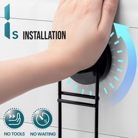 TAILI Double Layer Soap Holder, Bar Soap Dish Suction Cup for Shower Wall, Draining Soap Saver Tray for Bathroom, Rustproof Stainless Steel Sponge Holder for Tub, Kitchen, Drill-Free, Black