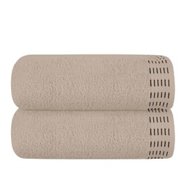 MALLONI HOME Cotton 2 Pack Oversized Bath Towel Set 28x55 inches, Large Bath Towels, Ultra Absorbant Compact Quickdry & Lightweight Towel, Ideal for Gym Travel Camp Pool - Tan