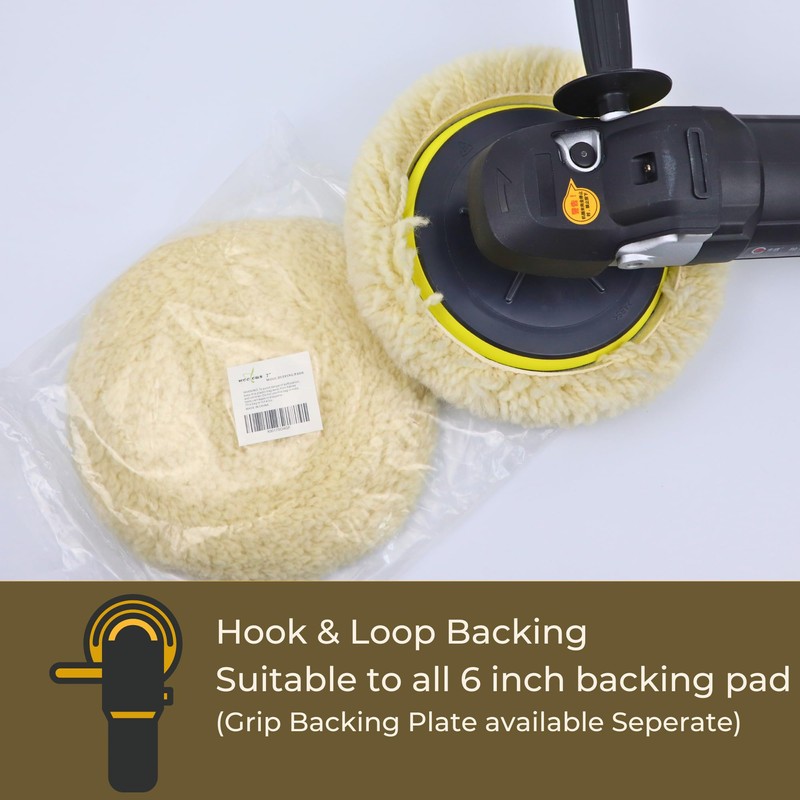 Woolous Wool Buffing Pad 7 Inch, 100% Natural Wool Pads