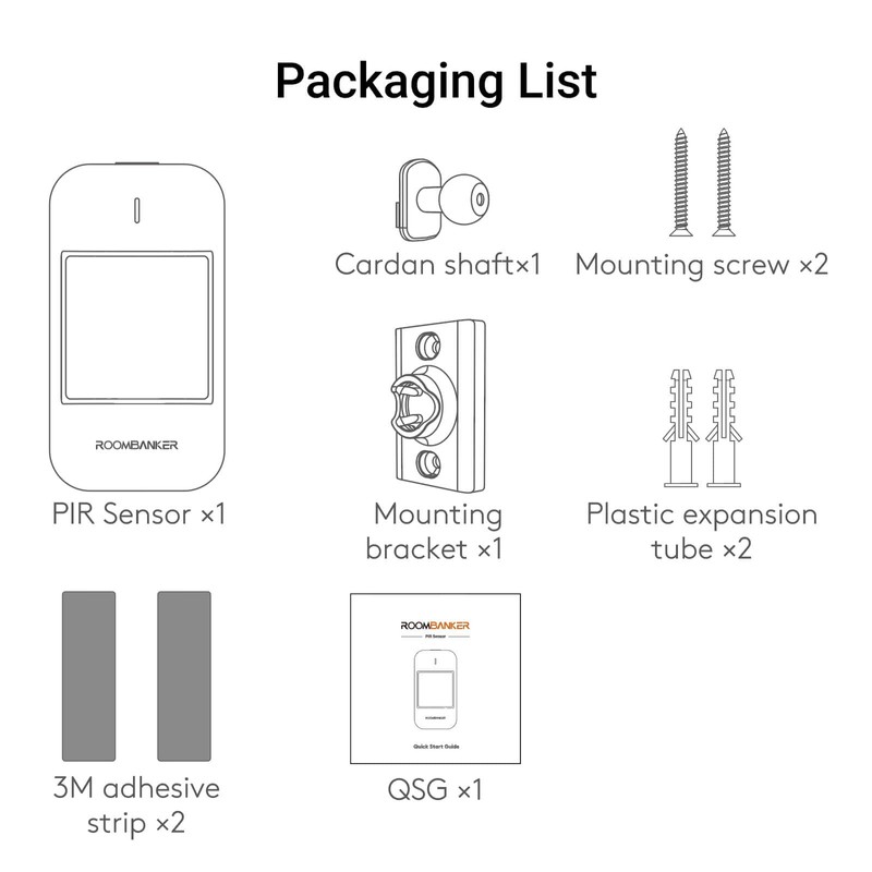 Roombanker Passive Infrared (PIR) Motion Sensor - Pet Immune, Long-Range