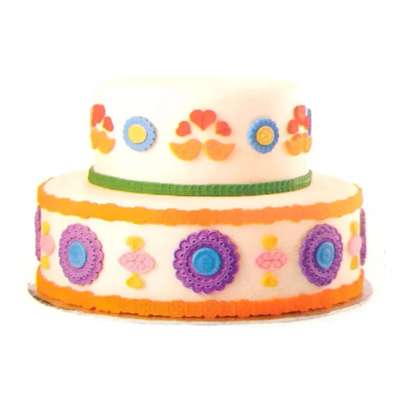 n Molde Flores Corazon Decoracion Reposteria Pastel Fondant