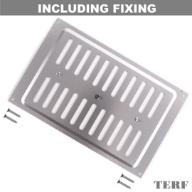 TERF® 9'' X 6'' Open and Close Adjustable Aluminium Air Vents 9'' X 6'' (225mm X 150mm) Double Brick Hit & Miss Sliding Adjustable Ventilation Plate Grille Cover including Fixing Screw - Pack of 2