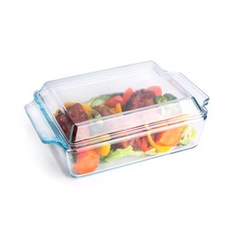 Rectangular Tempered Glass Casserole Dish, Tempered Glass Baking Dish with Glass Cover. Oven, Freezer and Dishwasher Safe.- 1.5 Liter